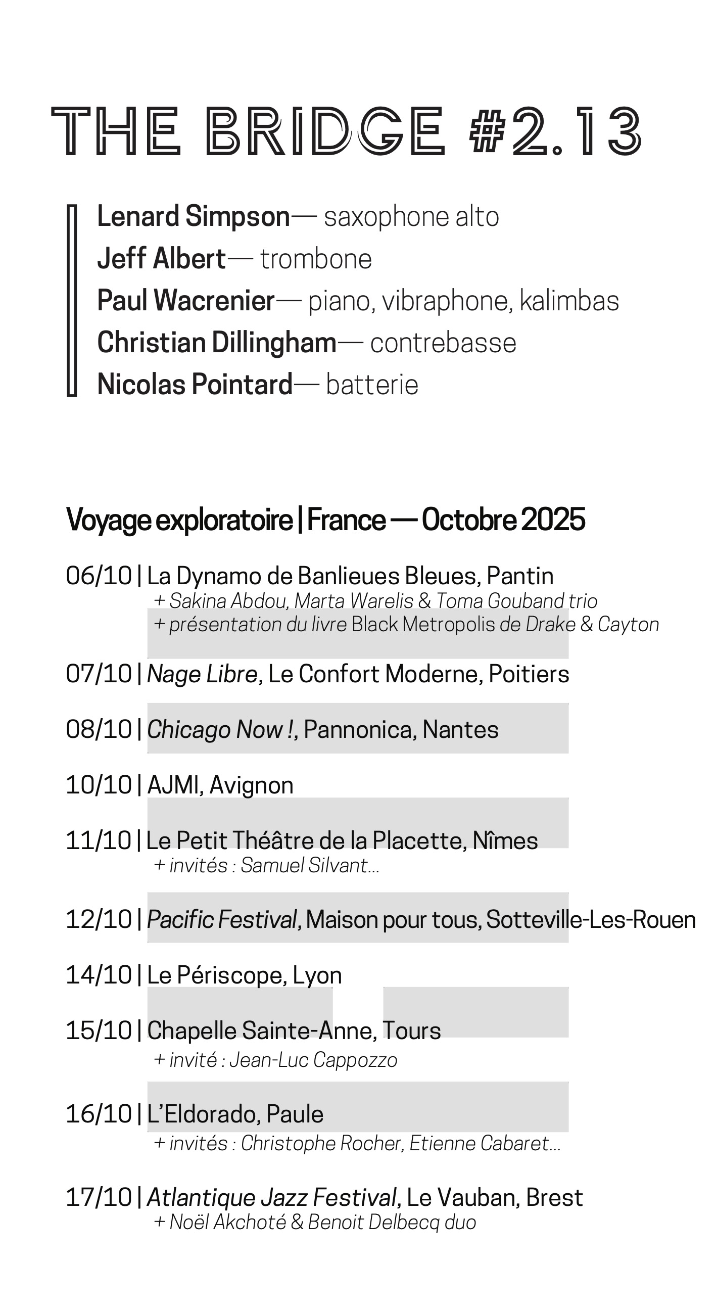 flyer for Bridge Tour